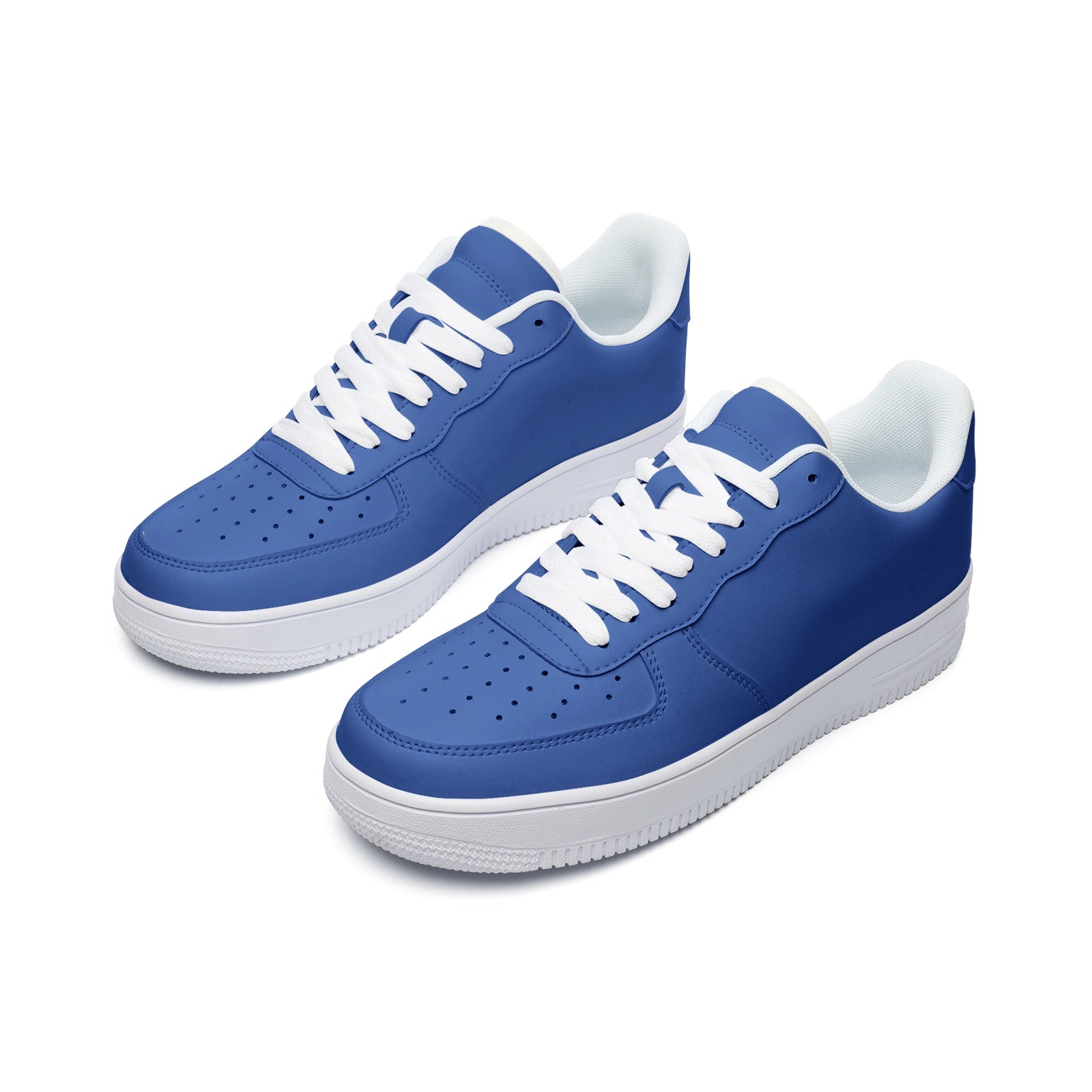 Unisex Cobalt Blue Low Top Leather Sneakers