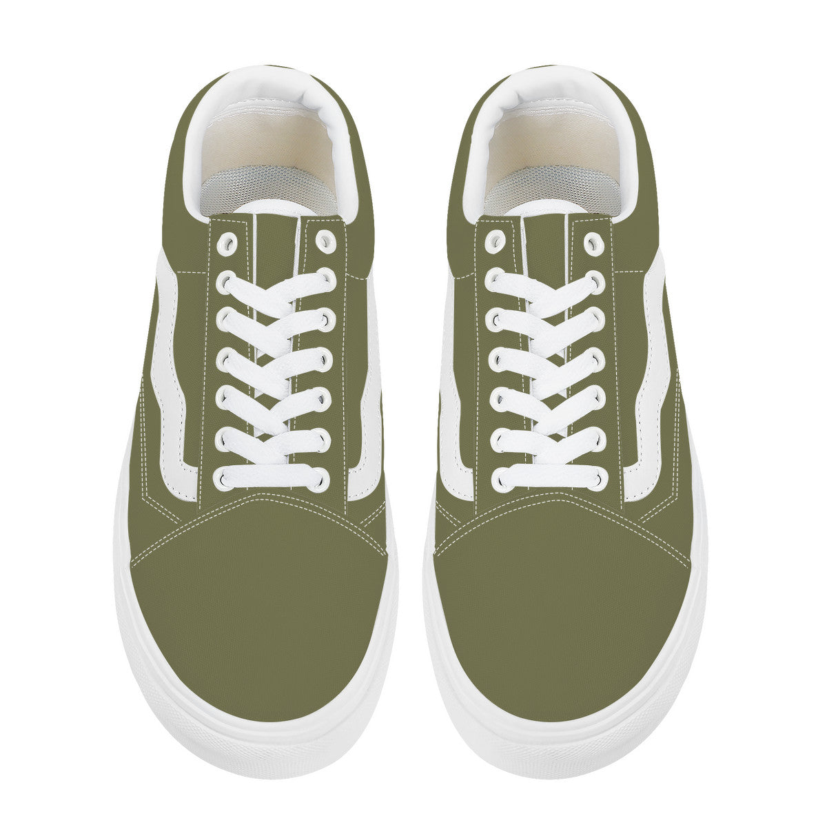 Olive Green Low Top Flat Sneaker