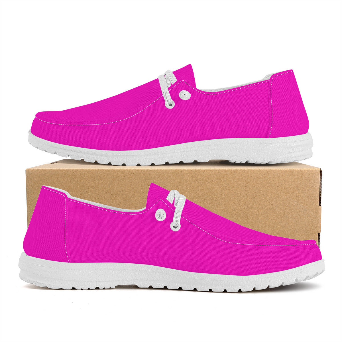 Hot Pink Canvas Loafers Slip On