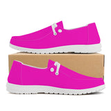 Hot Pink Canvas Loafers Slip On