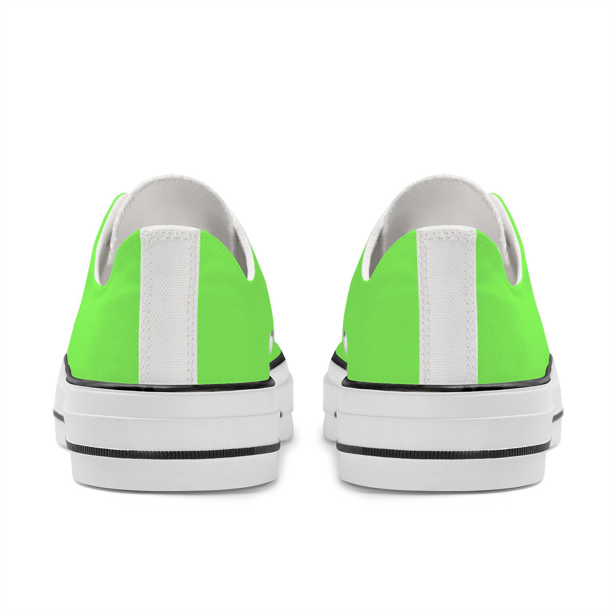Neon green Unisex Classic Low Top Canvas Shoes - White