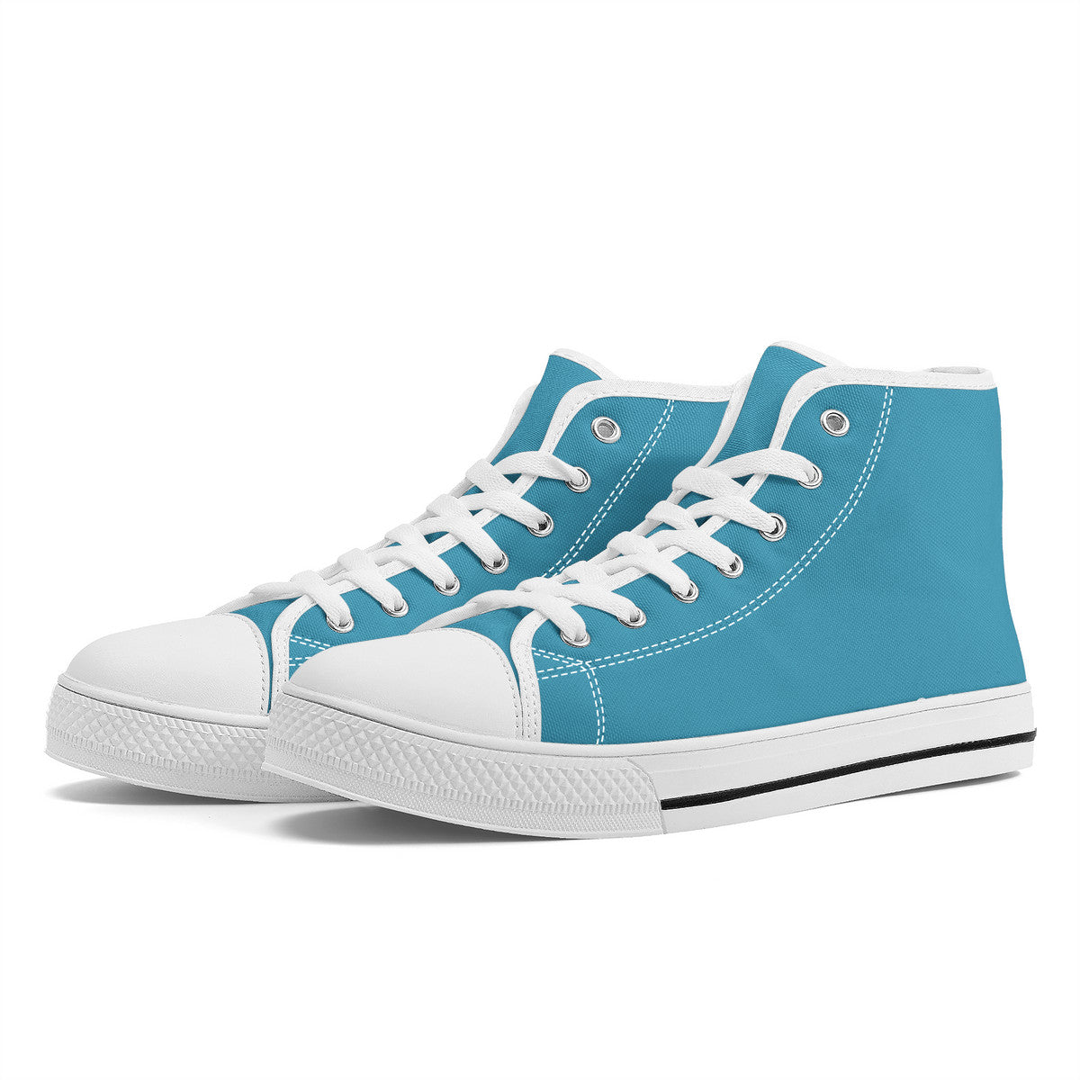 Blue High-Top Canvas Shoes