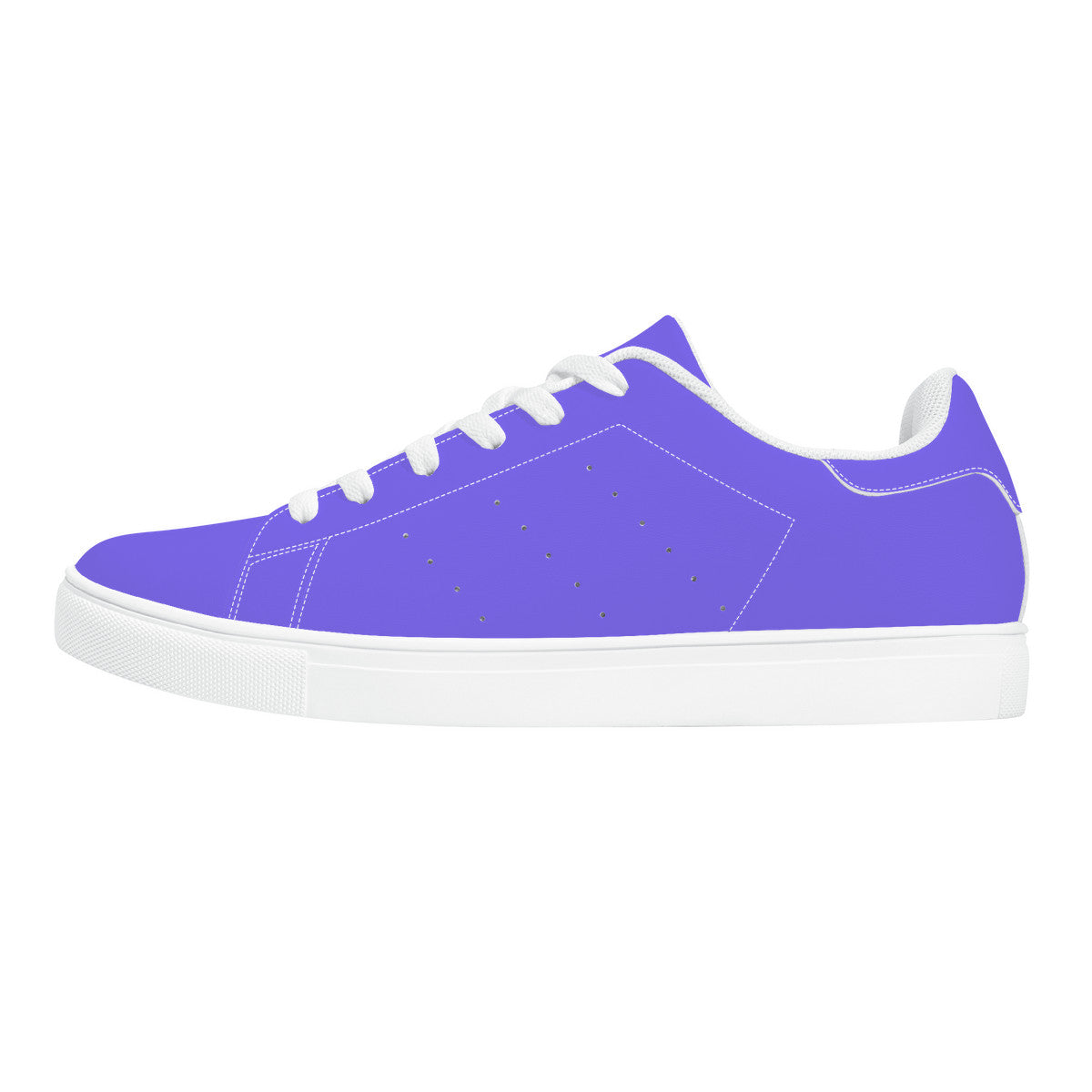 Purple Low-Top Synthetic Leather Sneakers