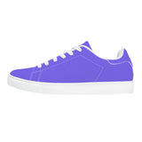 Purple Low-Top Synthetic Leather Sneakers