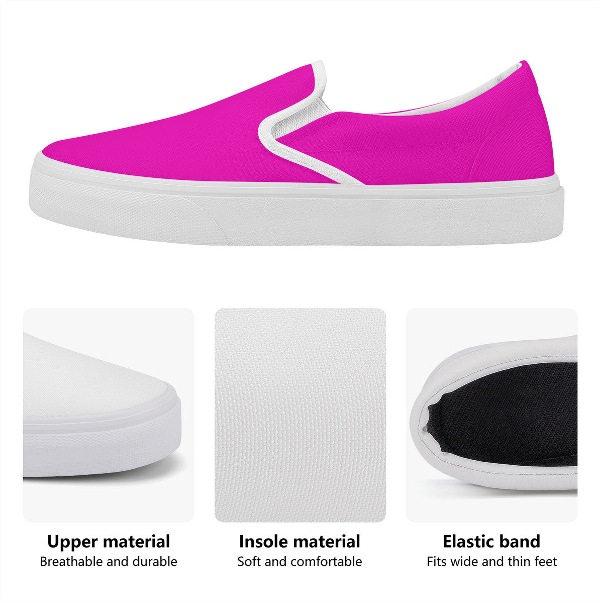 Hot Pink Skate Slip On Shoes