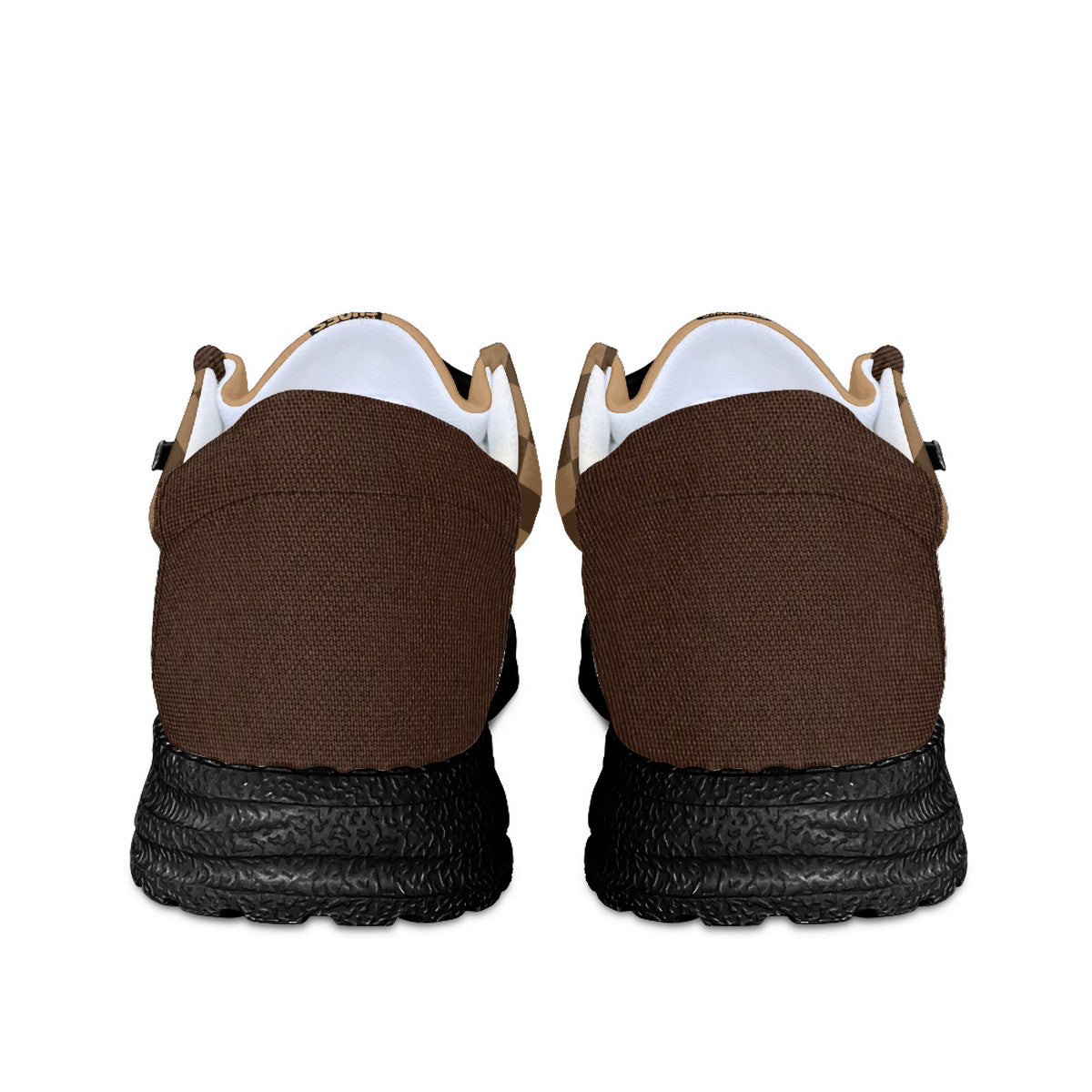 Brown Squares Unisex Canvas Loafers