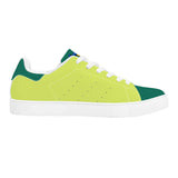Neon Green Unisex Low-Top Synthetic Leather Sneakers