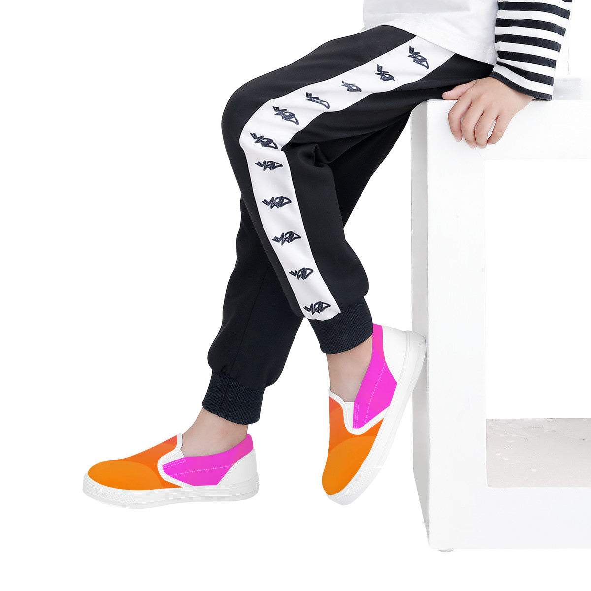 Orange and Pink Kids Slip-on shoes