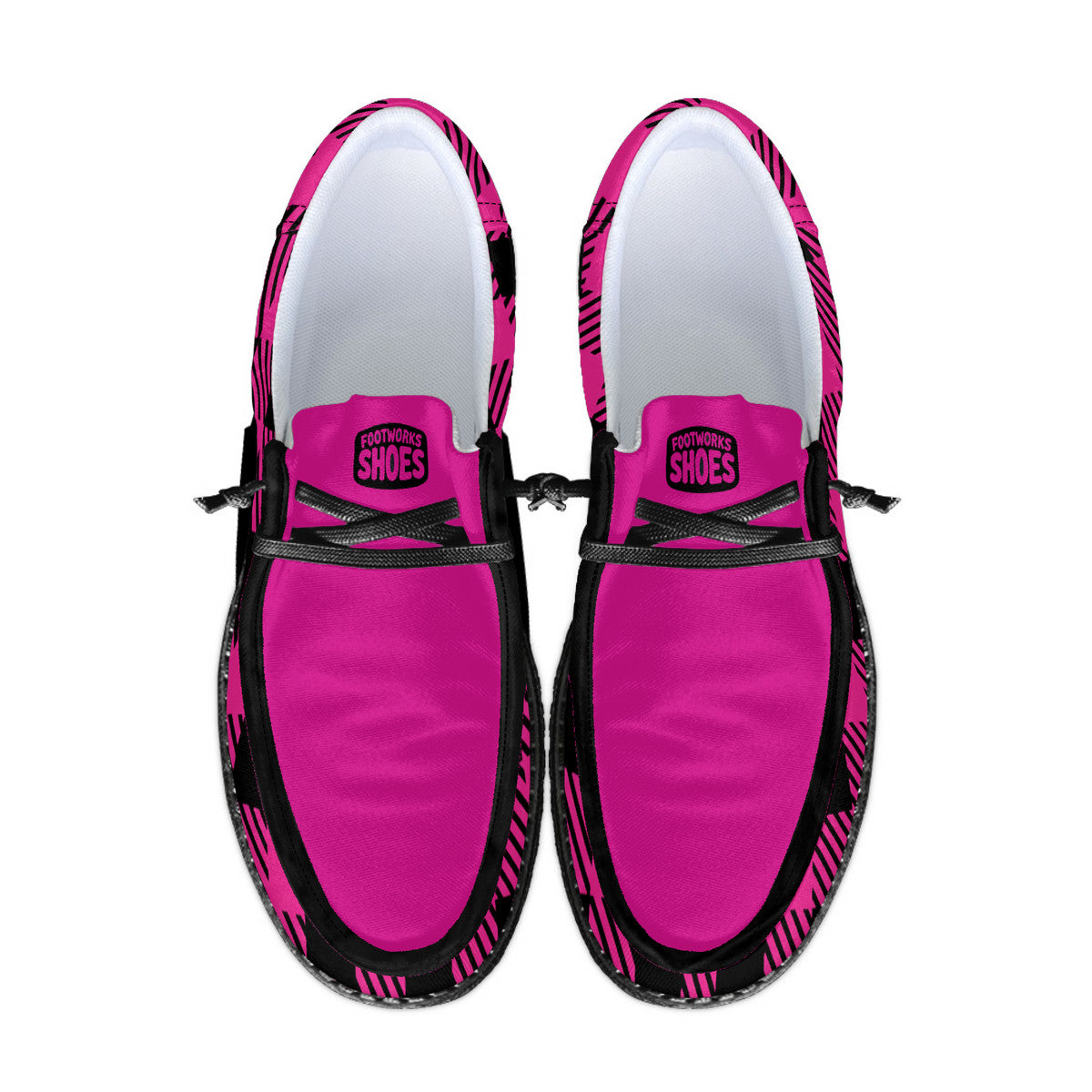 Unisex Pink Plaid Canvas Loafers