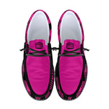 Unisex Pink Plaid Canvas Loafers