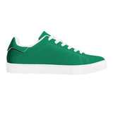 Green  Low-Top Synthetic Leather Sneakers -