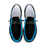 Blue Unisex Check Pattern Canvas Loafers