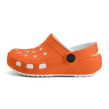 Kid's Neon Orange Casual Clogs