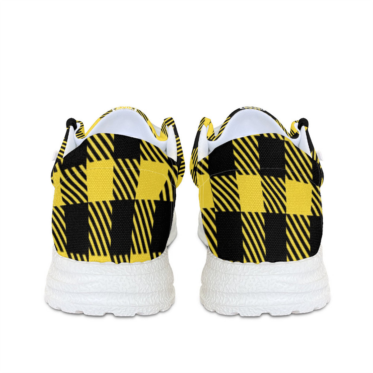 Yellow Unisex Plaid Canvas Loafers