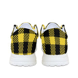 Yellow Unisex Plaid Canvas Loafers