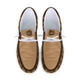 Brown Squares Unisex Canvas Loafers