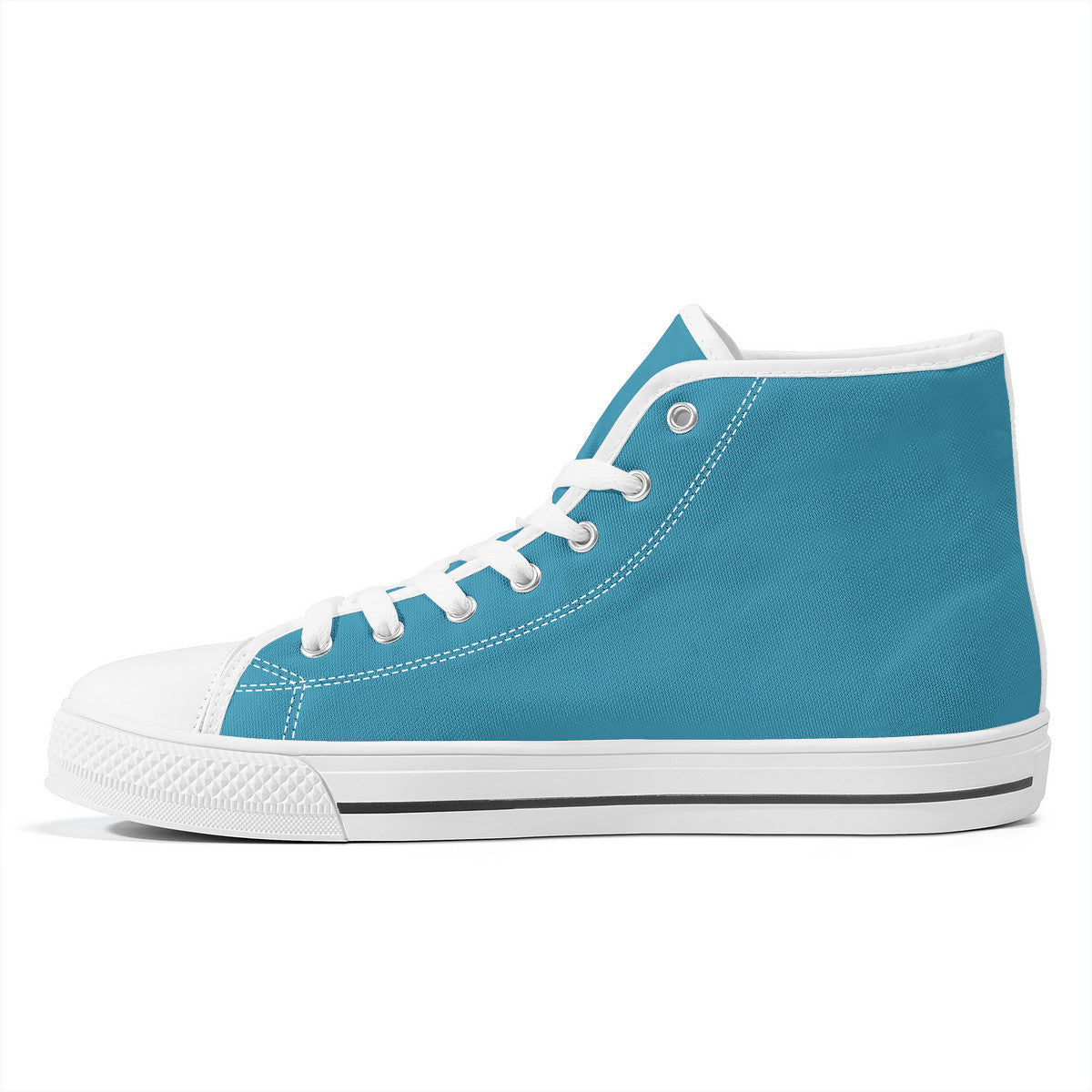 Blue High-Top Canvas Shoes