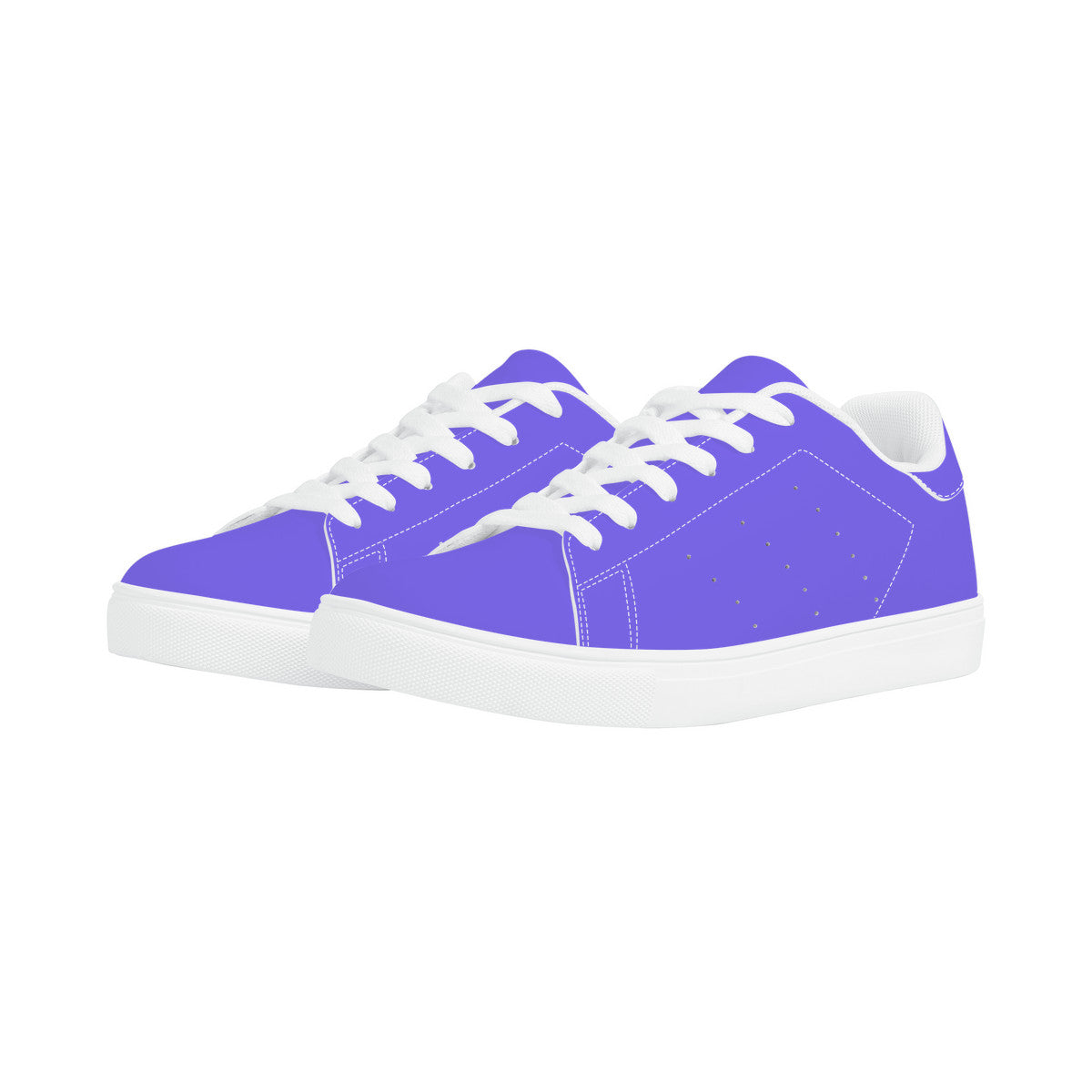 Purple Low-Top Synthetic Leather Sneakers