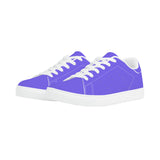 Purple Low-Top Synthetic Leather Sneakers