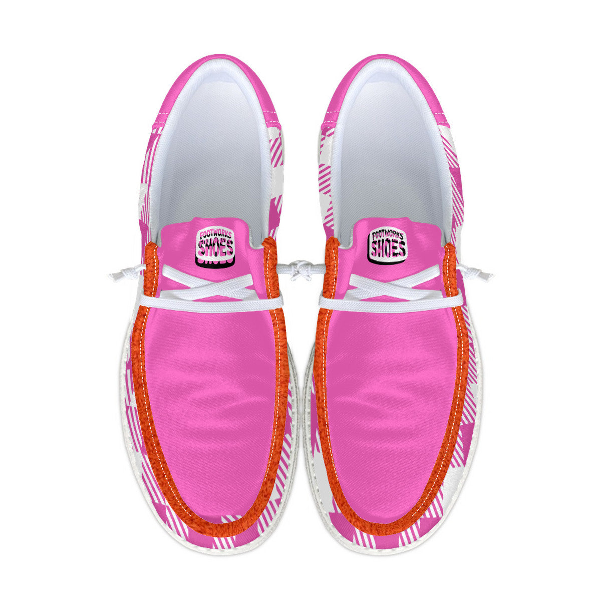 Unisex Pink Plaid Canvas Loafers
