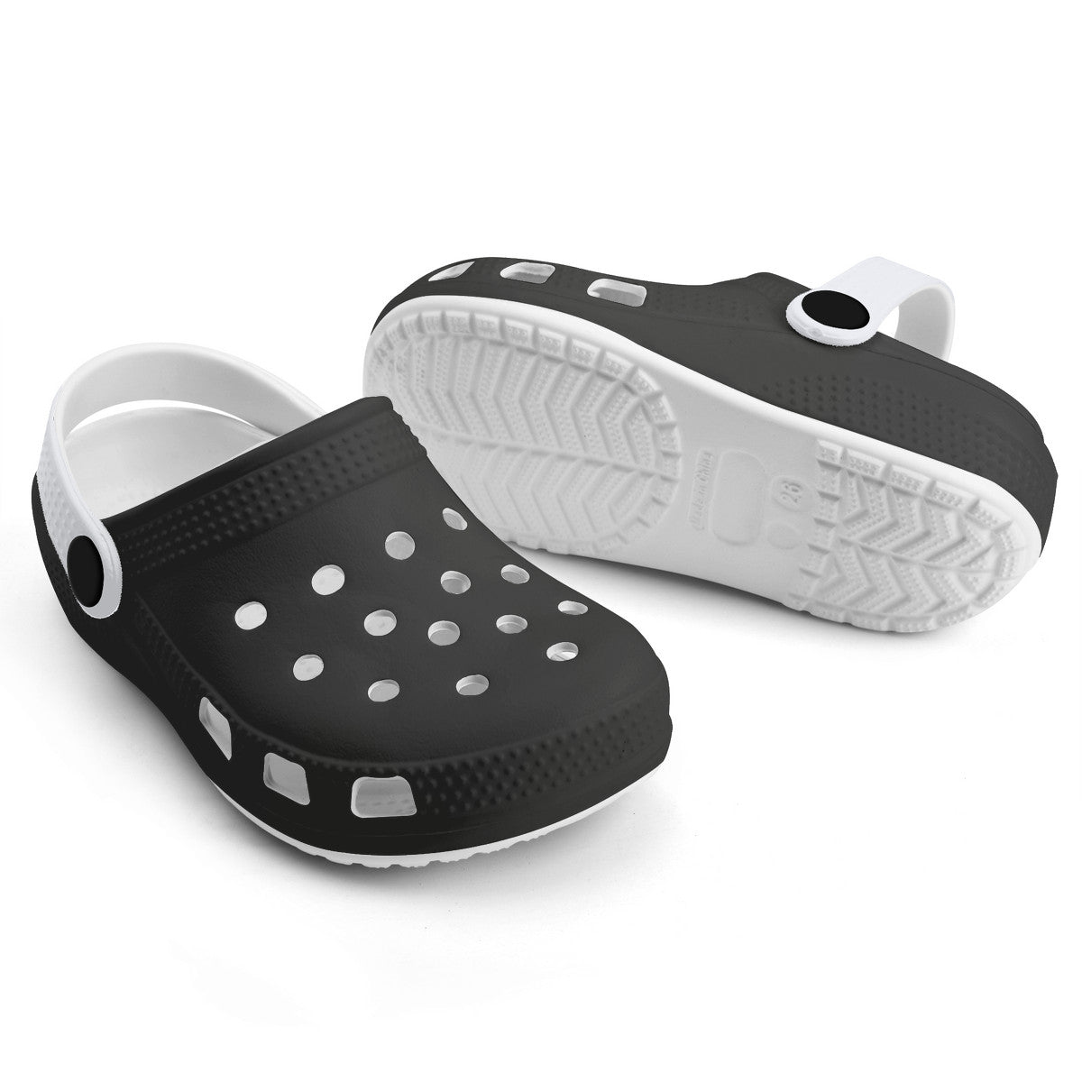 Kid's Black and White Casual Clogs