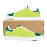 Neon Green Unisex Low-Top Synthetic Leather Sneakers