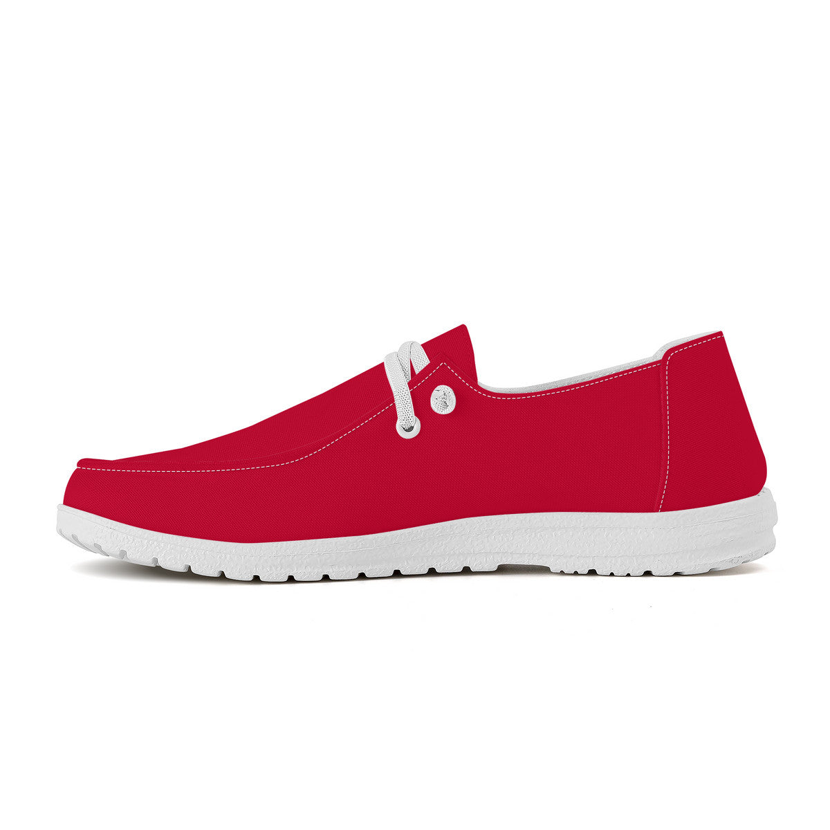 Red Canvas Loafers Slip On