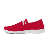 Red Canvas Loafers Slip On