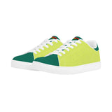 Neon Green Unisex Low-Top Synthetic Leather Sneakers