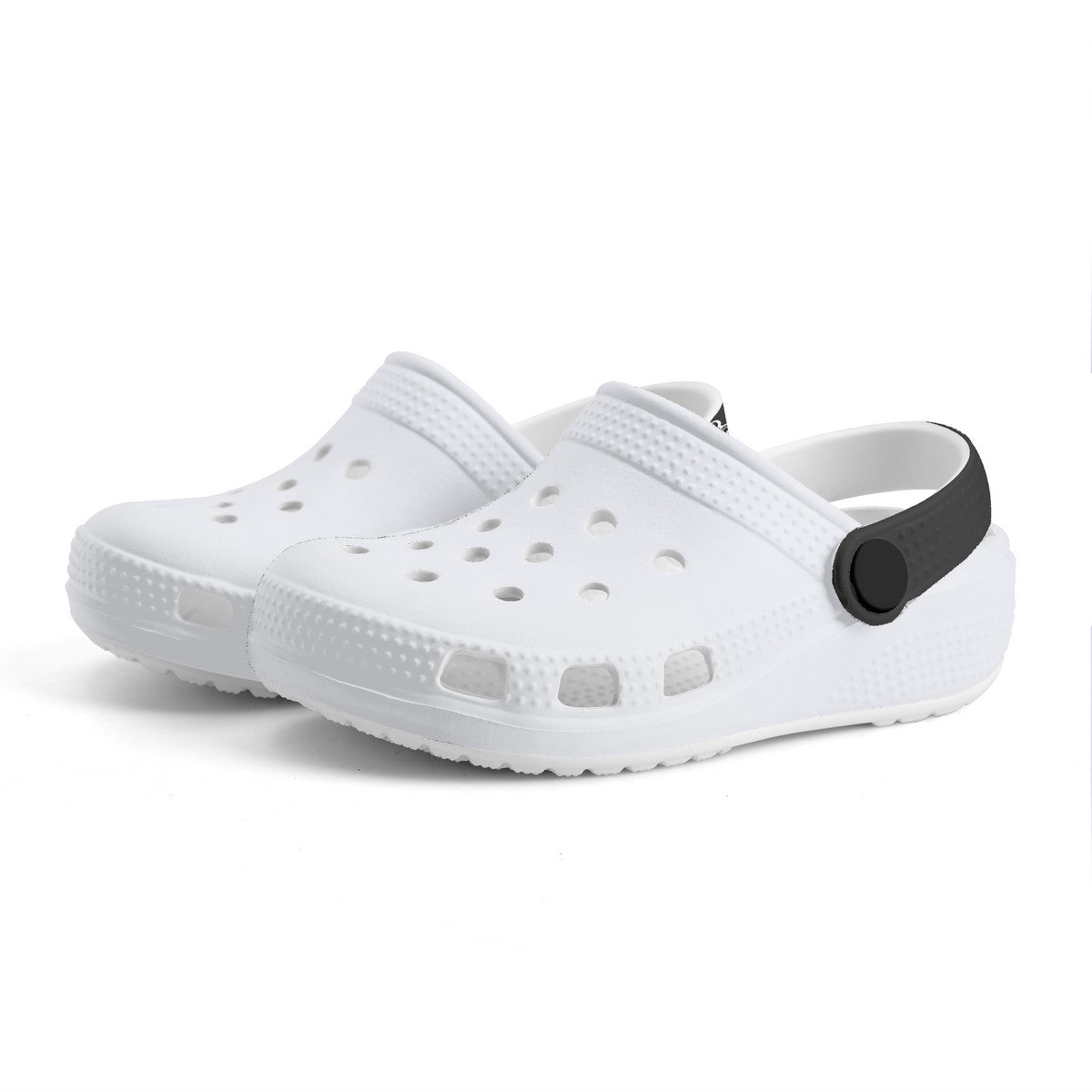 Kid's White and Black Casual Clogs