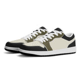 Unisex  Brown and Tan Synthetic Leather Low Top Sneakers