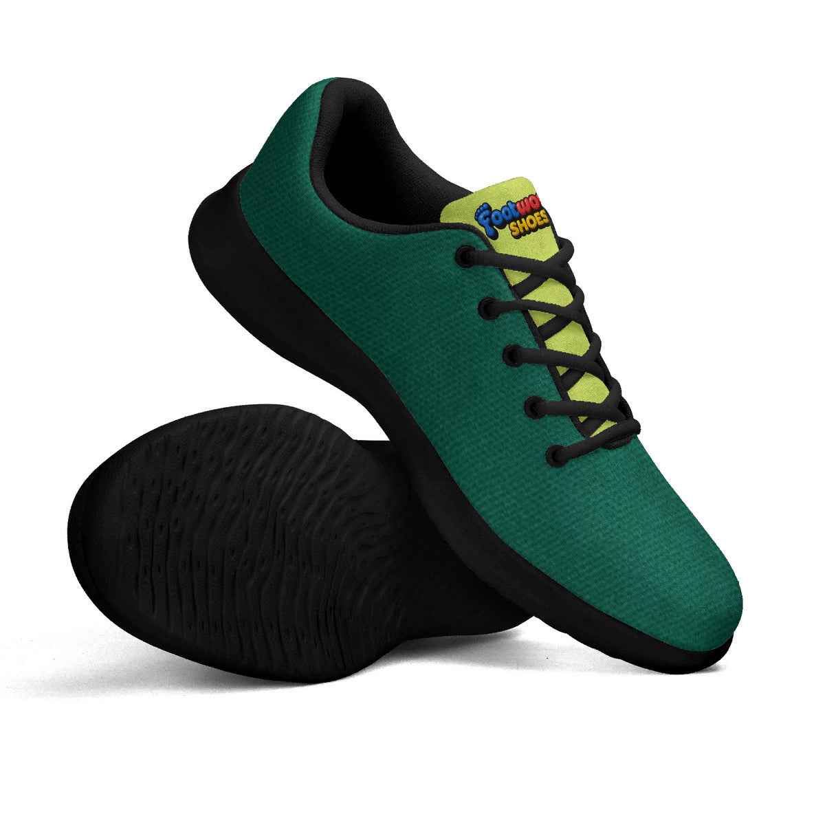 Unisex Neon Green Flat Tennis Sneakers Athletic Running Shoes