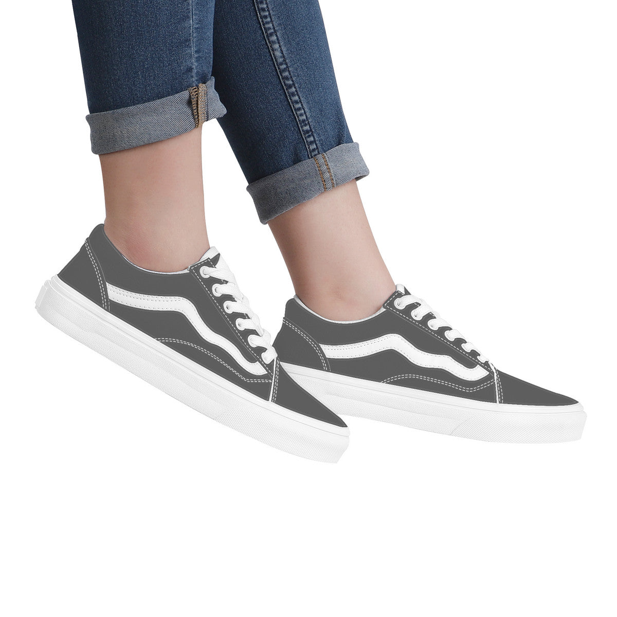 Gray Low Top Flat Sneaker