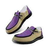 Purple and Gold Unisex Canvas Loafers