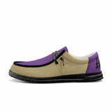 Purple and Gold Unisex Canvas Loafers