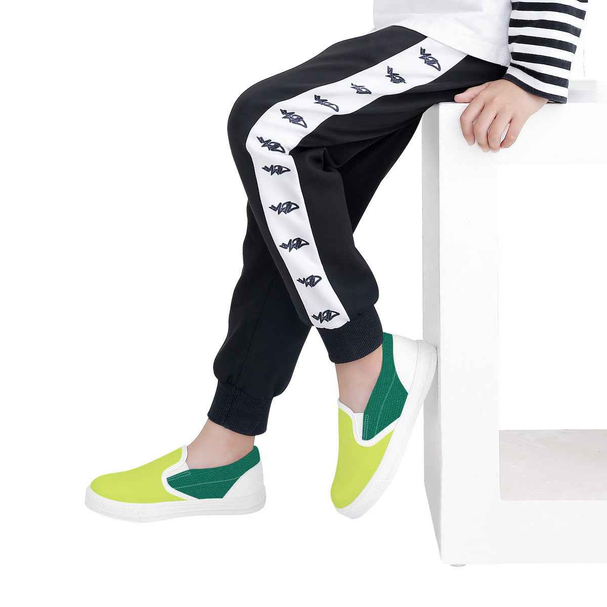 Neon Green Kids Slip-on shoes