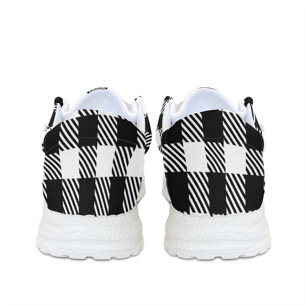 Unisex White Plaid Canvas Loafers