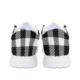 Unisex White Plaid Canvas Loafers