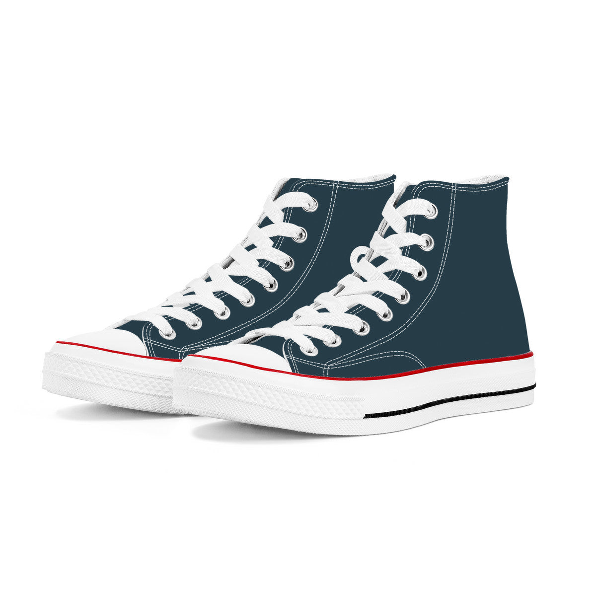 Smoky Blue High Top Canvas Shoes