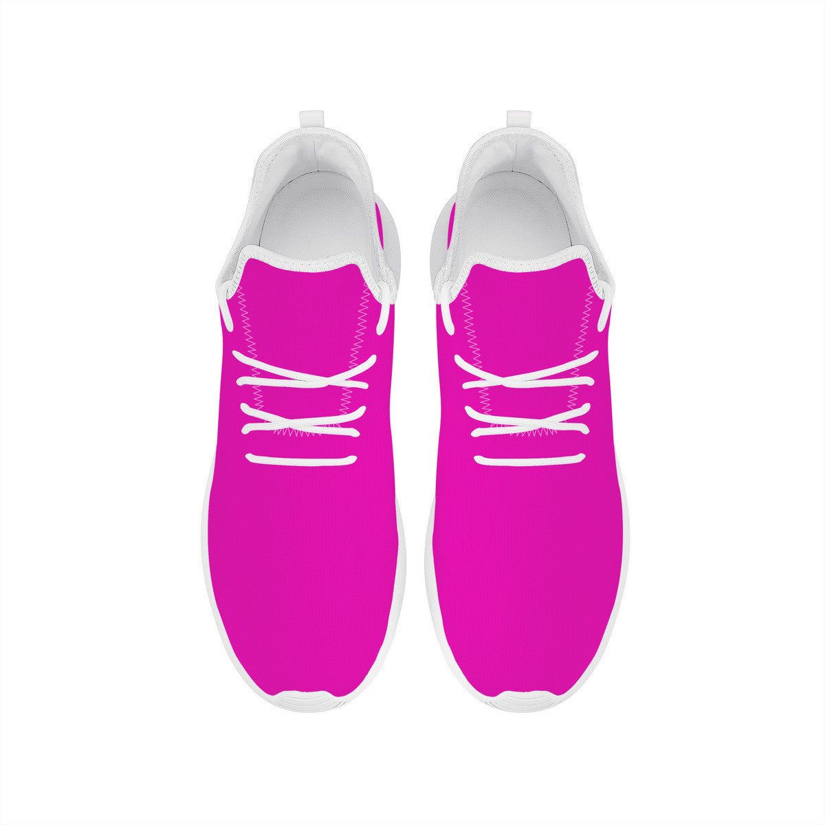 Hot Pink Lightweight Mesh Knit Sneaker - White