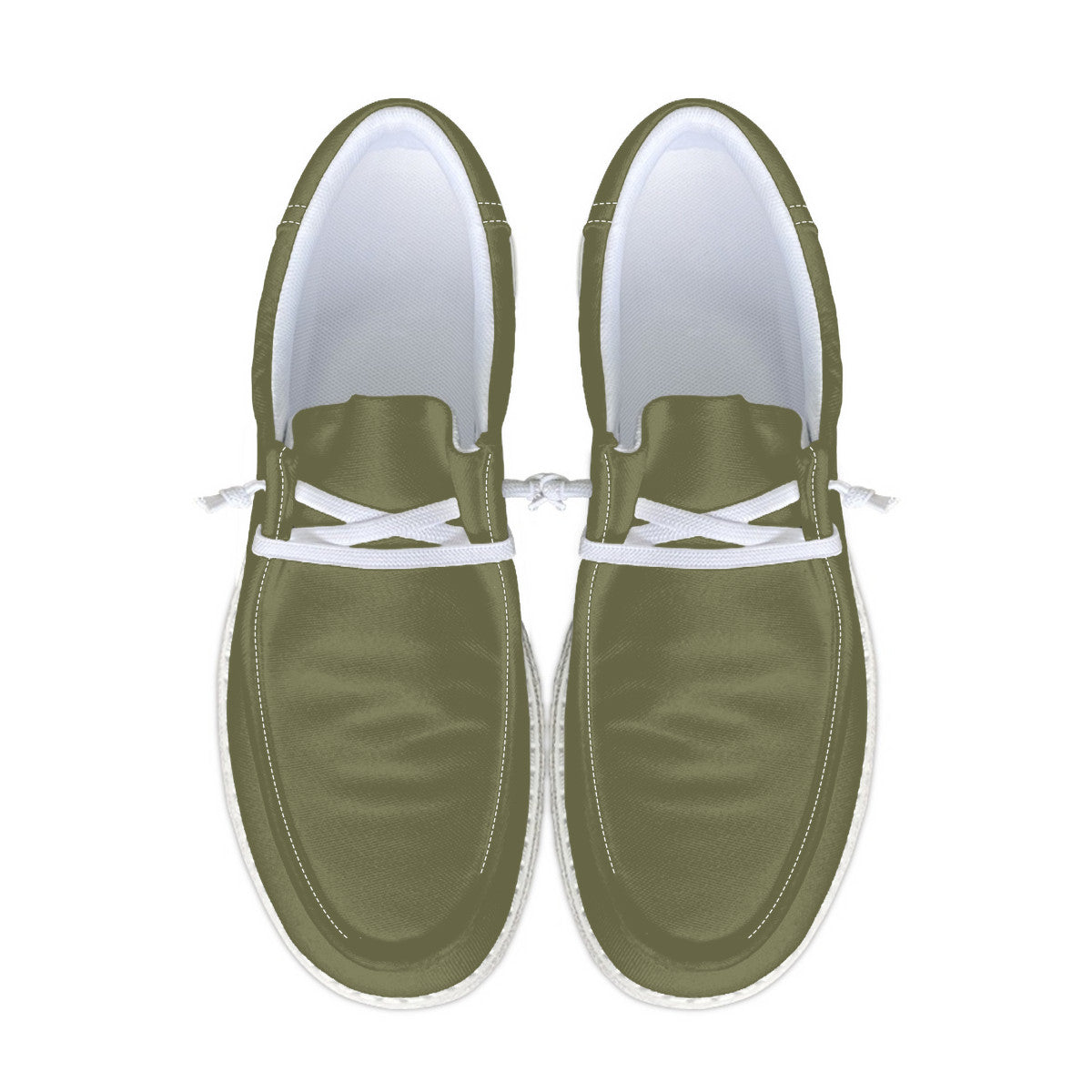 Olive Green Canvas Loafers