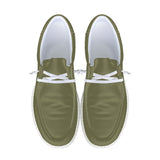 Olive Green Canvas Loafers