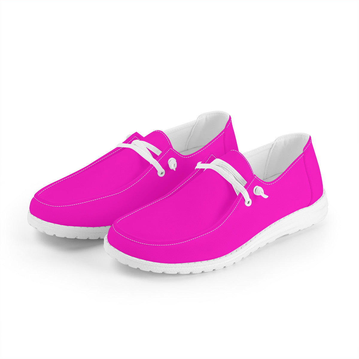 Hot Pink Canvas Loafers Slip On