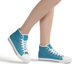 Blue High-Top Canvas Shoes