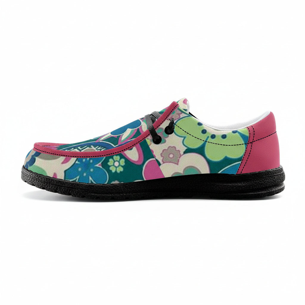 Giant Floral Pattern Unisex Canvas Loafers