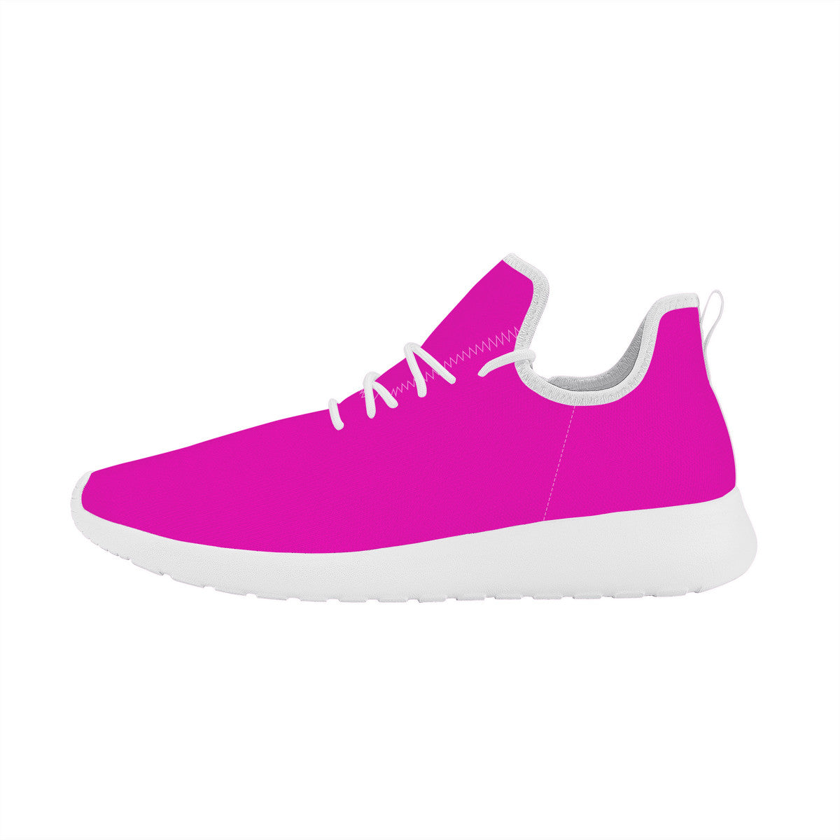 Hot Pink Lightweight Mesh Knit Sneaker - White