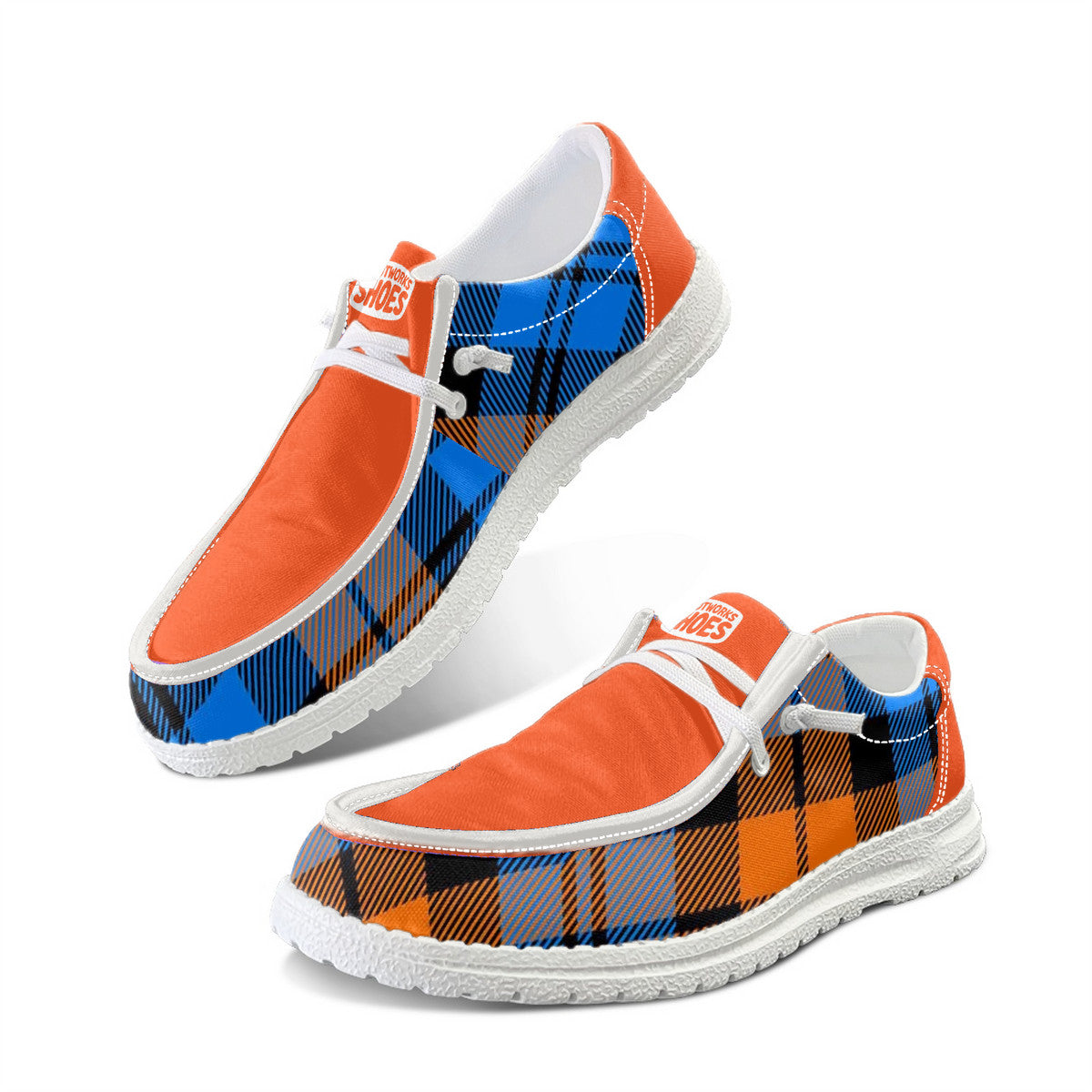 Orange unisex  Canvas Loafers