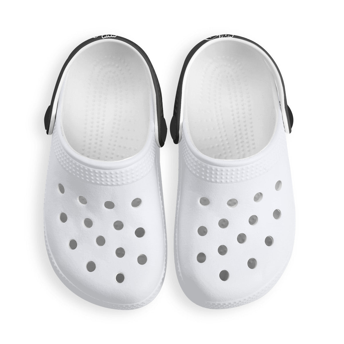 Kid's White and Black Casual Clogs