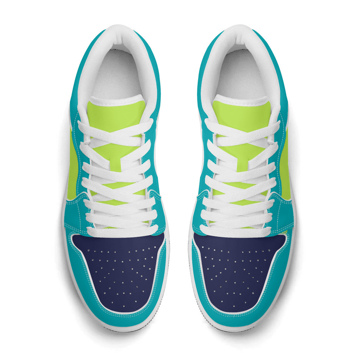 Unisex Greens Leather Low Top Sneakers