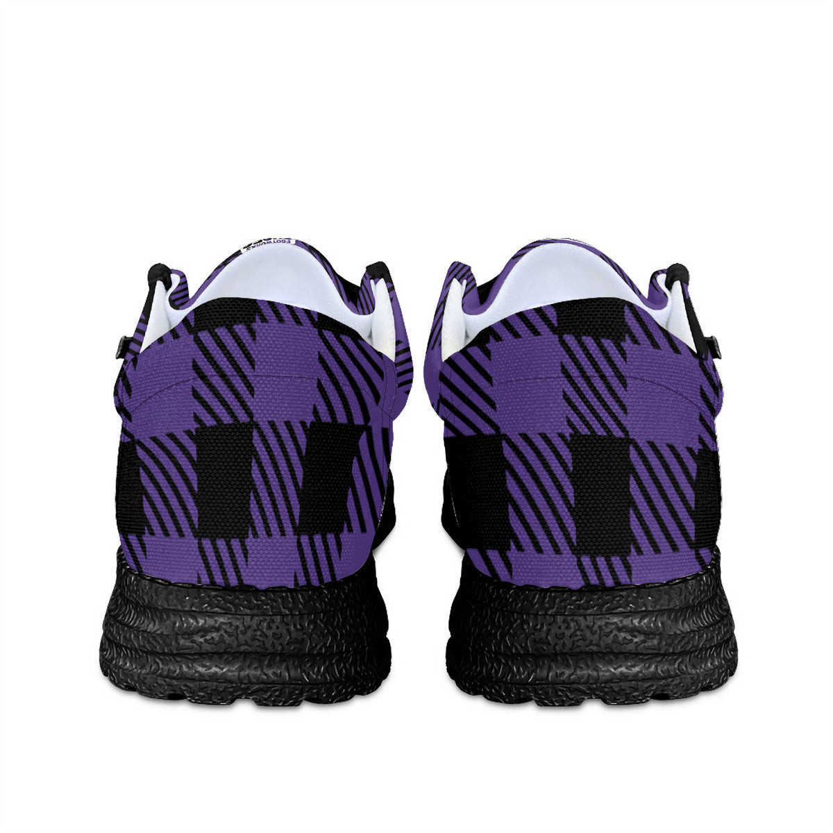 Unisex Purple Buffalo Plaid Canvas Loafers